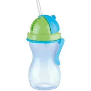 BAMBINI Gyermek szívószálas palack 300 ml, zöld, kék