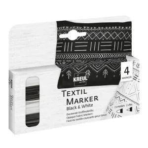 Textil filctollak Black and White 4 ks - KREUL (Textil filcek)
