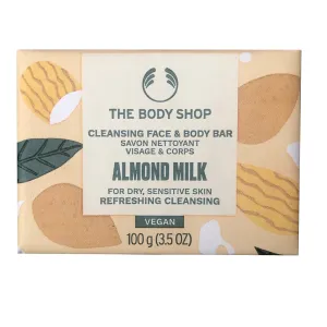 The Body Shop Tisztító szappan arcra és testre száraz és érzékeny bőrre Almond Milk (Cleansing Face & Body Bar) 100 g