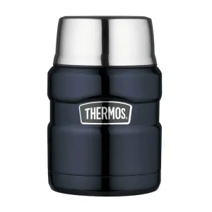 Thermos Stílus Thermos ételhez, kanál és csészével - sötétkék 470 ml