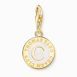 THOMAS SABO medál Member Charm with white cold enamel gold  medál 2095-427-14