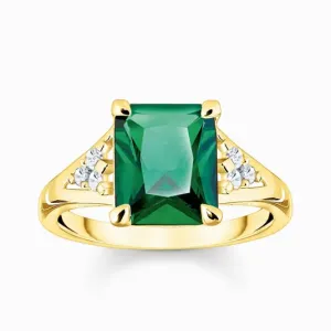 THOMAS SABO gyűrű Green and white stones gold  gyűrű TR2362-971-6 #717926