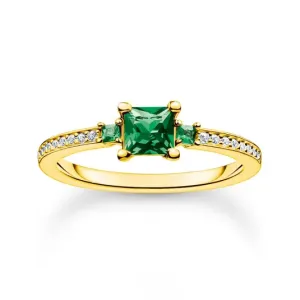 THOMAS SABO gyűrű Green stone with white stones gold  gyűrű TR2402-971-6 #733993