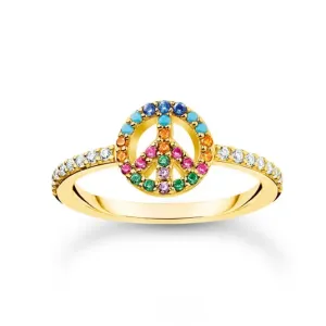 THOMAS SABO gyűrű Peace with colourful stones gold  gyűrű TR2373-488-7 #389540