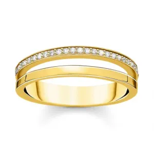 THOMAS SABO gyűrű Ring double white stones gold  gyűrű TR2316-414-14