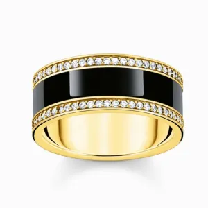 THOMAS SABO gyűrű Band ring with black enamel and zirconia  gyűrű TR2446-565-11 #1310995