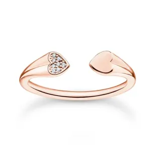 THOMAS SABO női ezüst gyűrű Hearts rose gold szokatlan nyitott kivitelben  gyűrű TR2392-416-14 #386997