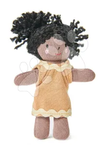 Rongybaba Mini Gigi Doll ThreadBear 12 cm pihe-puha pamutszövetből fekete hajkoronával