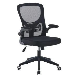 Ergonomikus irodai szék felhajtható könyöktámasszal, fekete