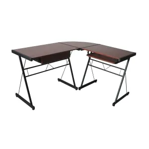 L alakú íróasztal-sötétbarna