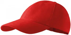 6-paneles baseball sapka, piros, állítható