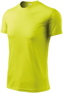 Aszimmetrikus nyakkivágású póló, neon sárga, 2XL