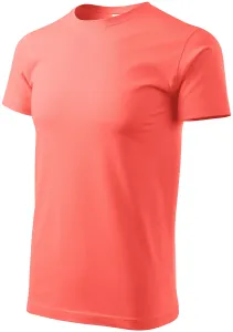 Férfi egyszerű póló, korall, XL