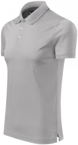Férfi elegáns merszeres póló gallérral, ezüstszürke, 2XL