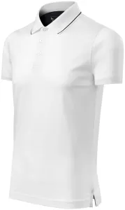 Férfi elegáns merszeres póló gallérral, fehér, XL