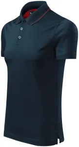 Férfi elegáns merszeres póló gallérral, sötétkék, XL #649176