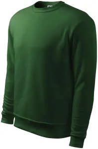 Férfi / gyermek pulóver fej fölött, kapucni nélkül, üveg zöld, XL