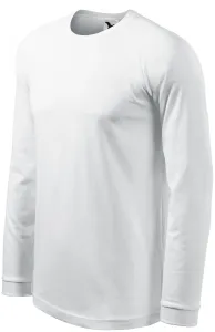 Férfi kontrasztos hosszú ujjú póló, fehér, XL
