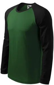 Férfi kontrasztos hosszú ujjú póló, üveg zöld, XL #649664