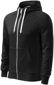Férfi kontrasztos pulóver kapucnival, fekete, 2XL