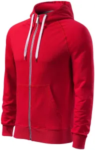 Férfi kontrasztos pulóver kapucnival, formula red, XL