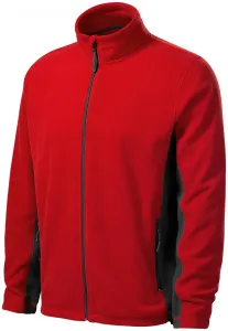 Férfi polár kontraszt kabát, piros, 3XL #654356