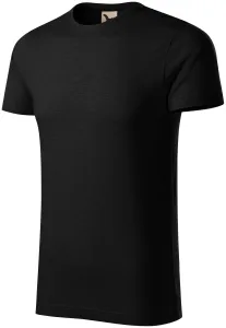 Férfi póló, texturált organikus pamut, fekete, L #655212