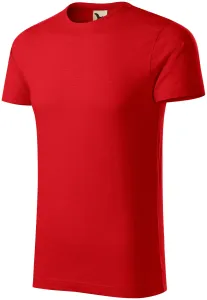 Férfi póló, texturált organikus pamut, piros, M