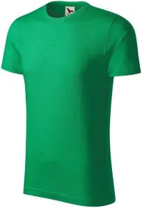 Férfi póló, texturált organikus pamut, zöld fű, XL