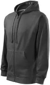 Férfi pulóver kapucnival, acélszürke, M #287189