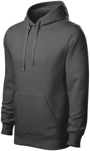 Férfi pulóver kapucnival cipzár nélkül, acélszürke, 2XL #690351