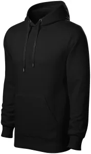 Férfi pulóver kapucnival cipzár nélkül, fekete, 2XL