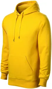 Férfi pulóver kapucnival cipzár nélkül, sárga, 2XL
