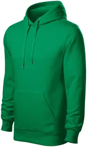 Férfi pulóver kapucnival cipzár nélkül, zöld fű, 2XL #290963