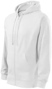 Férfi pulóver kapucnival, fehér, 2XL