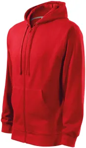 Férfi pulóver kapucnival, piros, 2XL