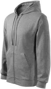 Férfi pulóver kapucnival, sötétszürke márvány, S #650222