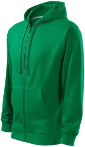 Férfi pulóver kapucnival, zöld fű, XL