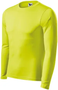 Hosszú ujjú sportpóló, neon sárga, XL