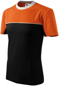 Két színű pamut póló, narancssárga, XL