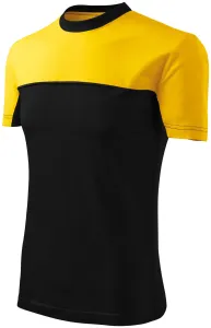 Két színű pamut póló, sárga, 2XL #287448