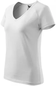 Kúpos női póló raglán ujjú, fehér, XS