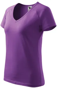 Kúpos női póló raglán ujjú, lila, 2XL