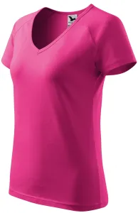 Kúpos női póló raglán ujjú, lila, XL