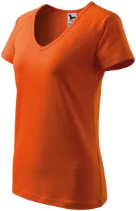 Kúpos női póló raglán ujjú, narancssárga, XS
