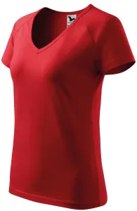 Kúpos női póló raglán ujjú, piros, 2XL