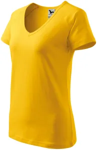 Kúpos női póló raglán ujjú, sárga, M