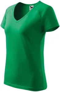 Kúpos női póló raglán ujjú, zöld fű, XL