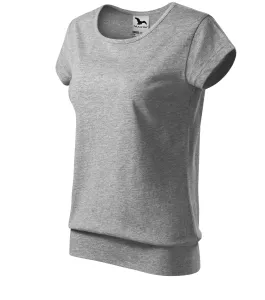 Női divatos póló, sötétszürke márvány, 2XL #647774