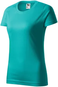 Női egyszerű póló, smaragdzöld, XS #647482